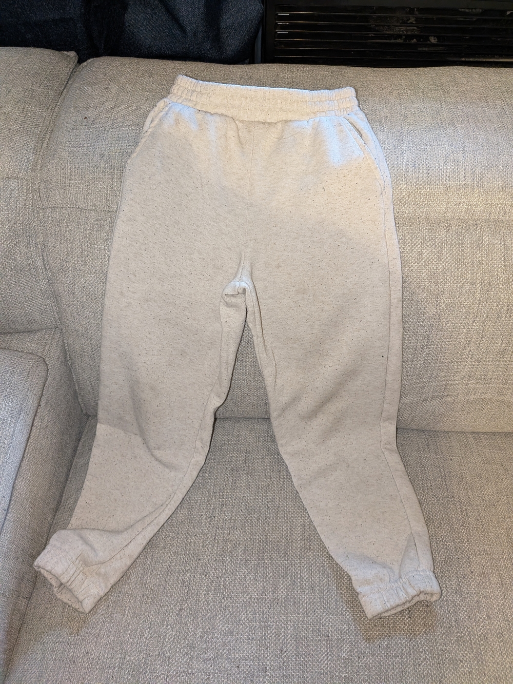 Kids Cozy Neutral Sweat Joggers - Light Heather